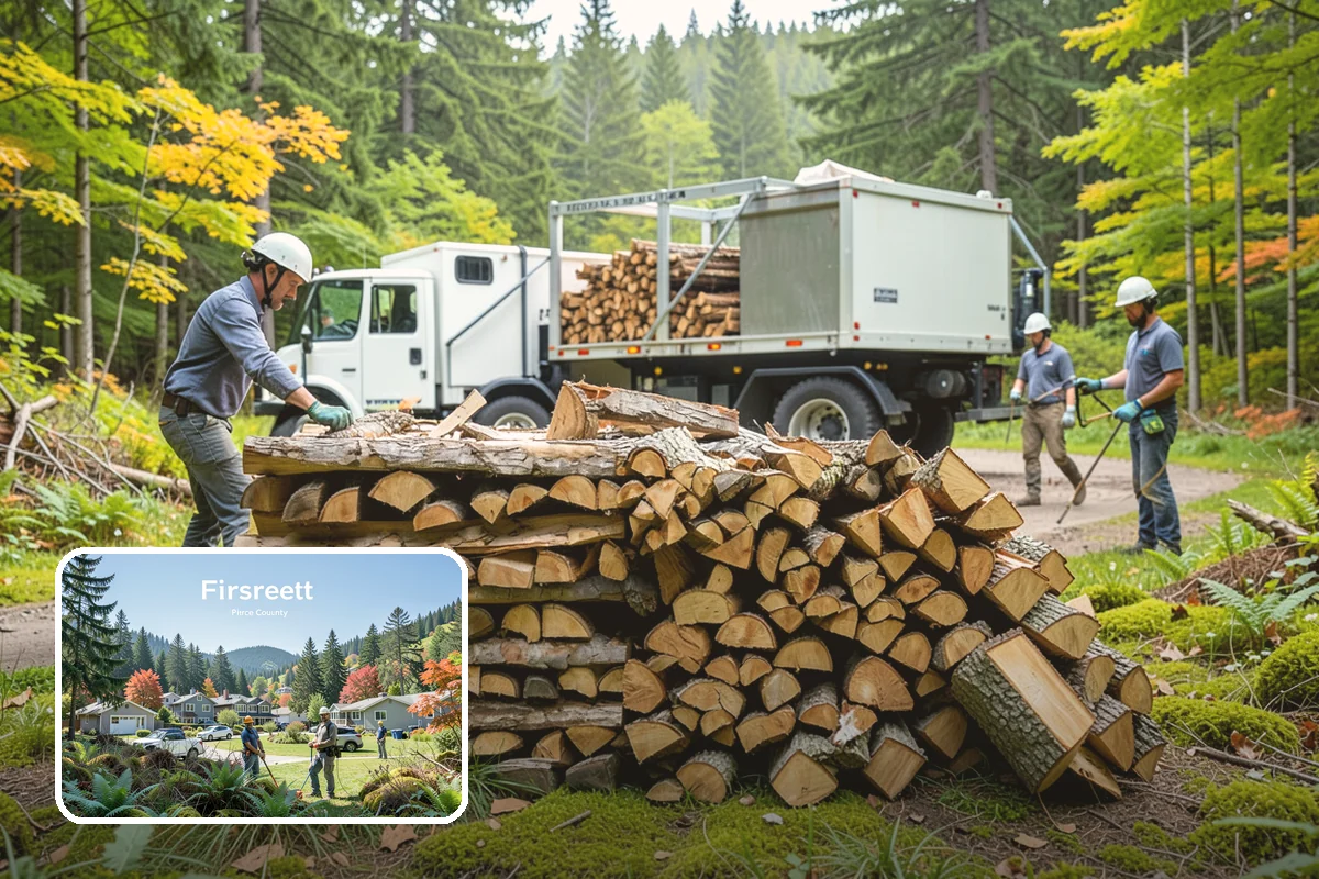 Firewood Area Cleanup in Fircrest, Pierce County, WA - Restores the whole firewood zone in one visit