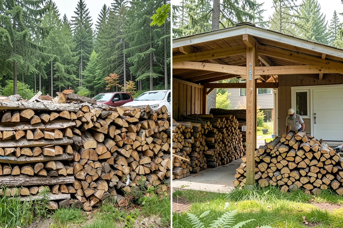 Firewood Area Cleanup in Fircrest, Pierce County, WA - Assess the full firewood area and note all the material to clear