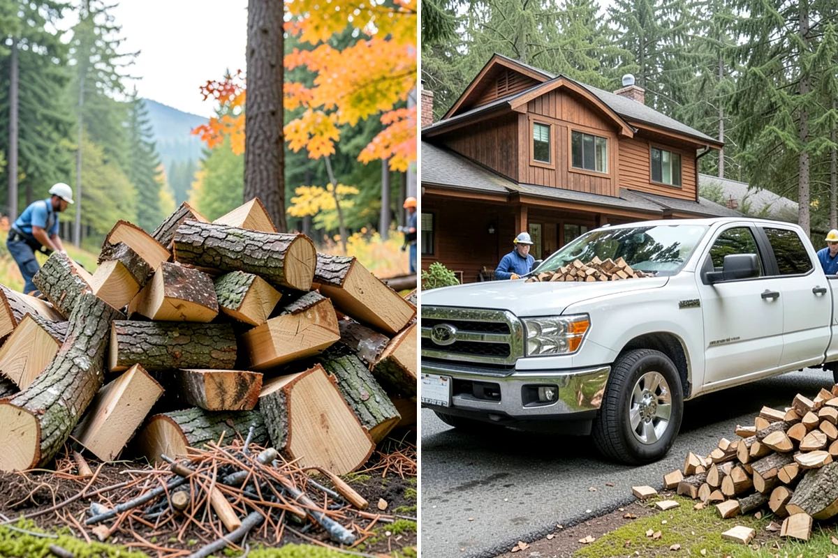 Firewood Area Cleanup in Gig Harbor, Pierce County, WA - Assess the full firewood area and note all the material to clear
