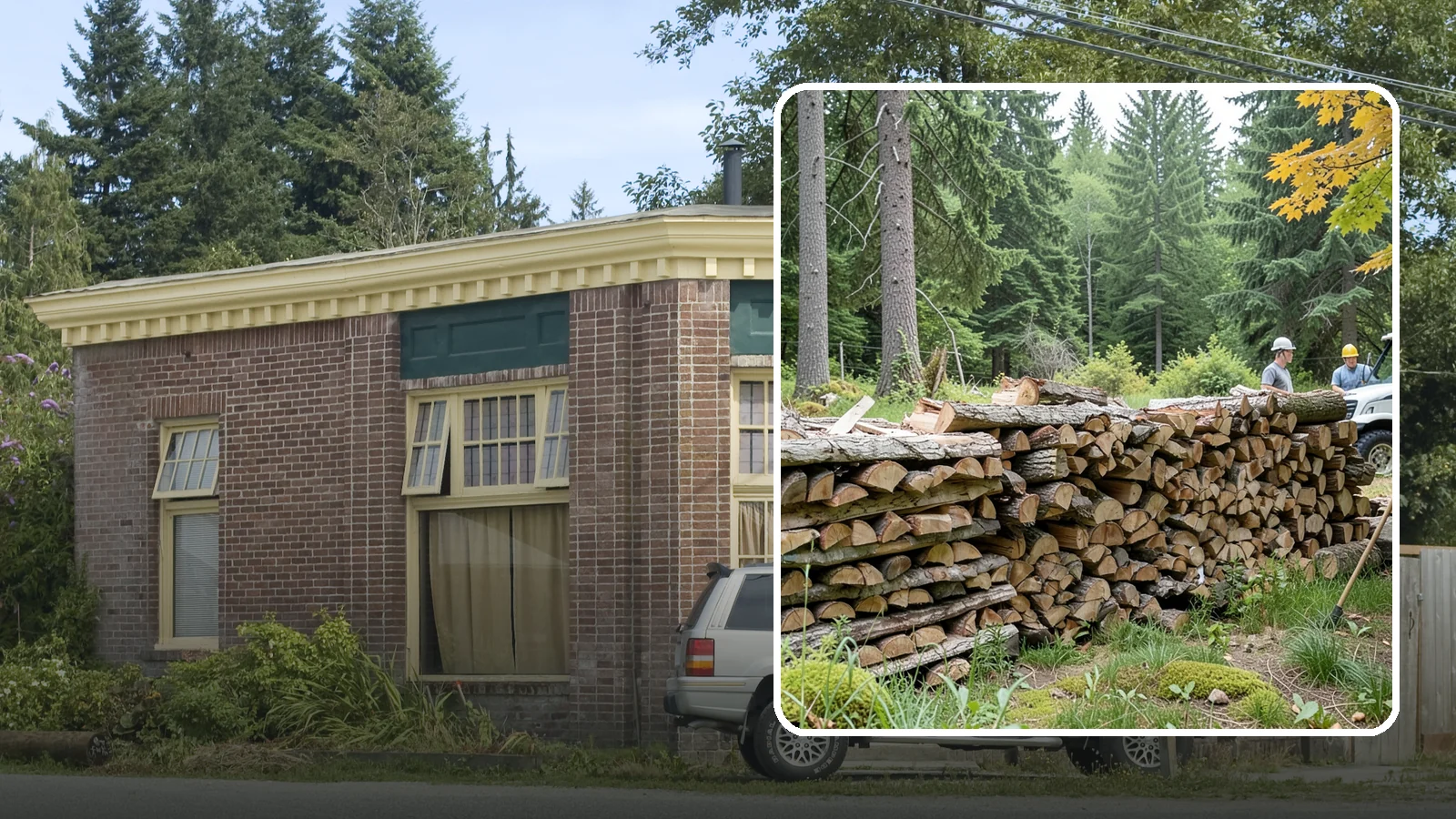 Firewood Area Cleanup in Hamilton, Skagit County, WA - We give your entire firewood zone a full reset, clearing debris, scraps, and clutter from top to bottom.