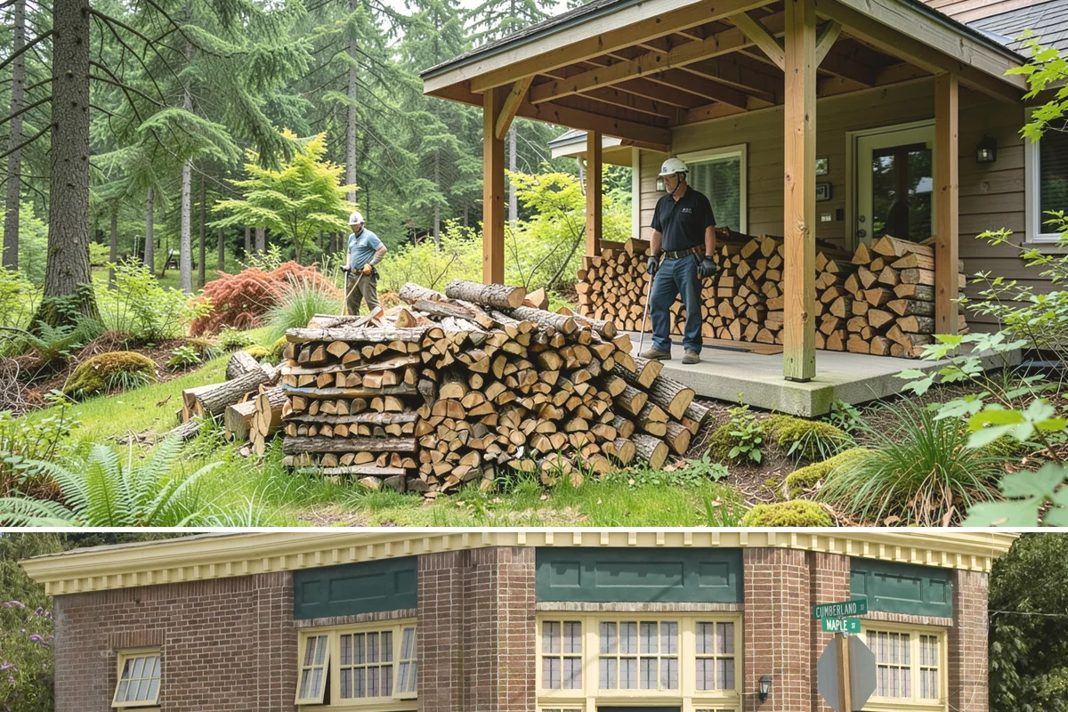 Firewood Area Cleanup in Hamilton, Skagit County, WA - Early spring is the sweet spot for a full reset after winter, though a fall visit preps the space ahead of heating season.