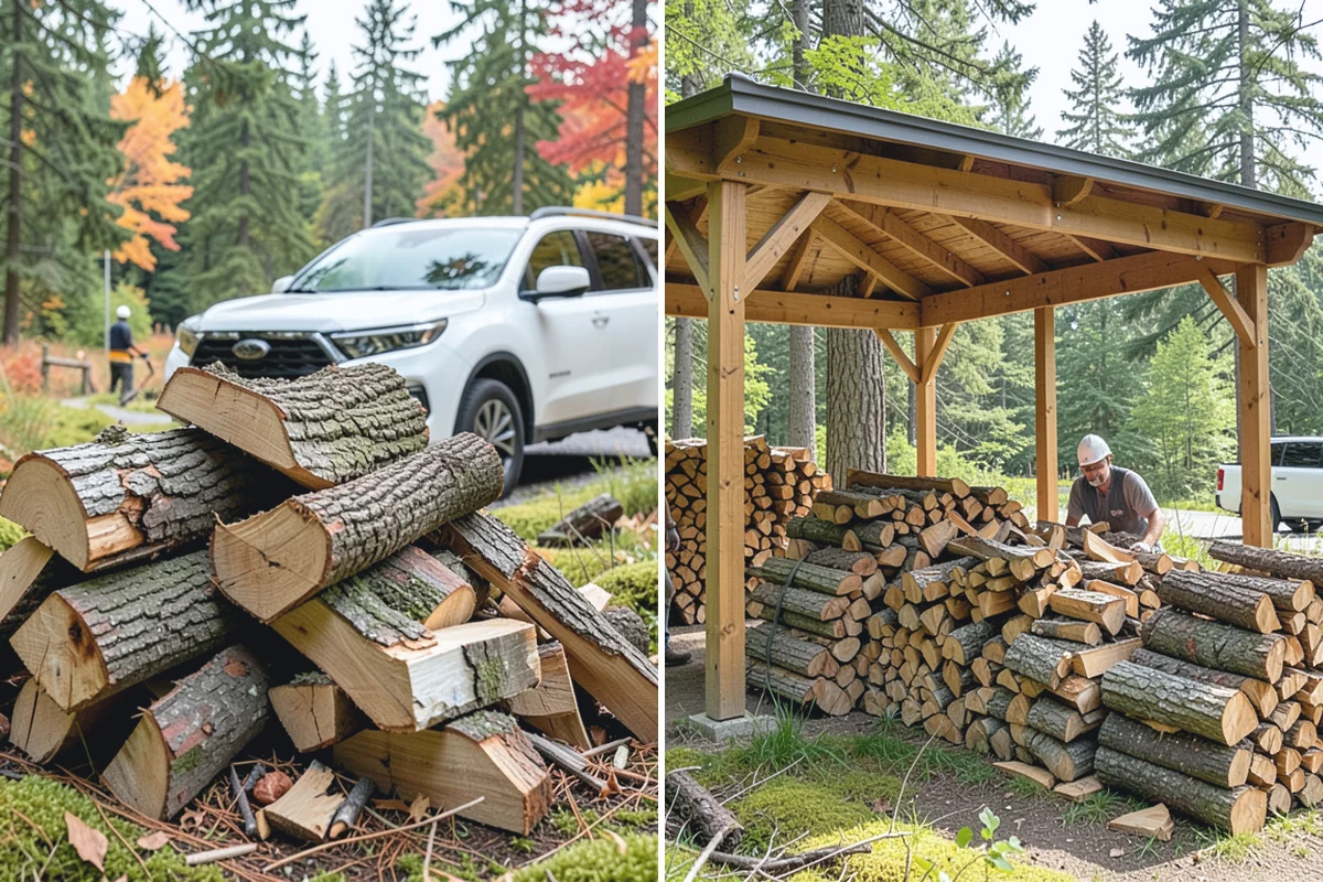 Firewood Area Cleanup in Medina, King County, WA - Assess the full firewood area and note all the material to clear