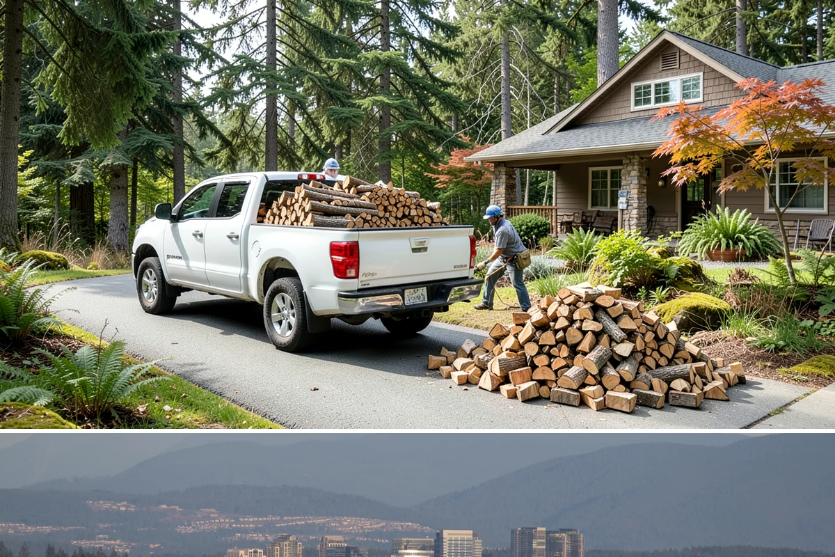 Firewood Area Cleanup in Medina, King County, WA - Early spring is the sweet spot for a full reset after winter, though a fall visit preps the space ahead of heating season.