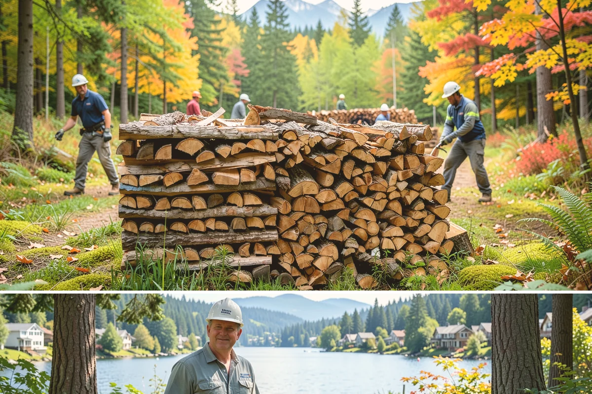 Firewood Area Cleanup in Milton, King County, WA - Early spring is the sweet spot for a full reset after winter, though a fall visit preps the space ahead of heating season.
