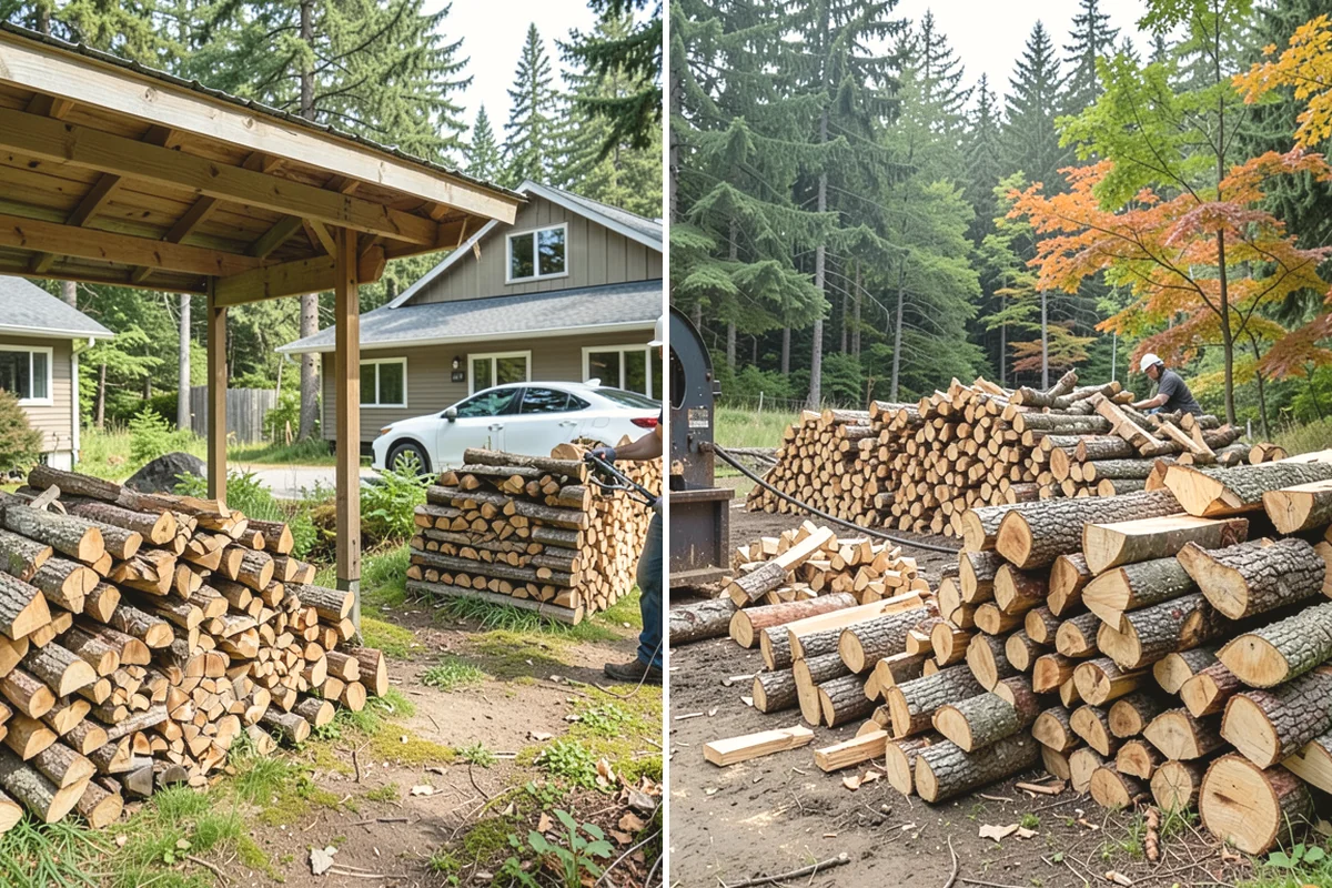 Firewood Area Cleanup in Mountlake Terrace, Snohomish County, WA - Assess the full firewood area and note all the material to clear