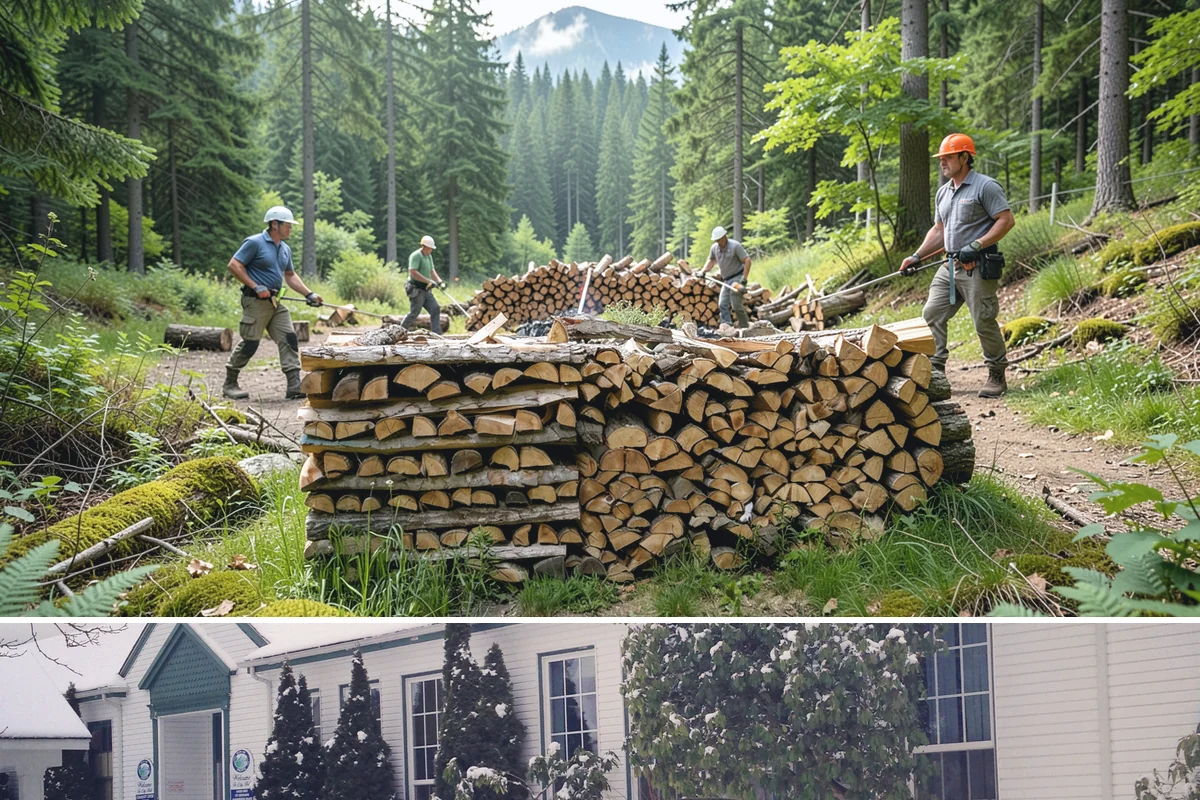 Firewood Area Cleanup in Pacific, King County, WA - Early spring is the sweet spot for a full reset after winter, though a fall visit preps the space ahead of heating season.
