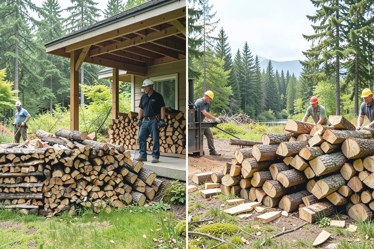 Firewood Area Cleanup in Roy, Pierce County, WA - Assess the full firewood area and note all the material to clear