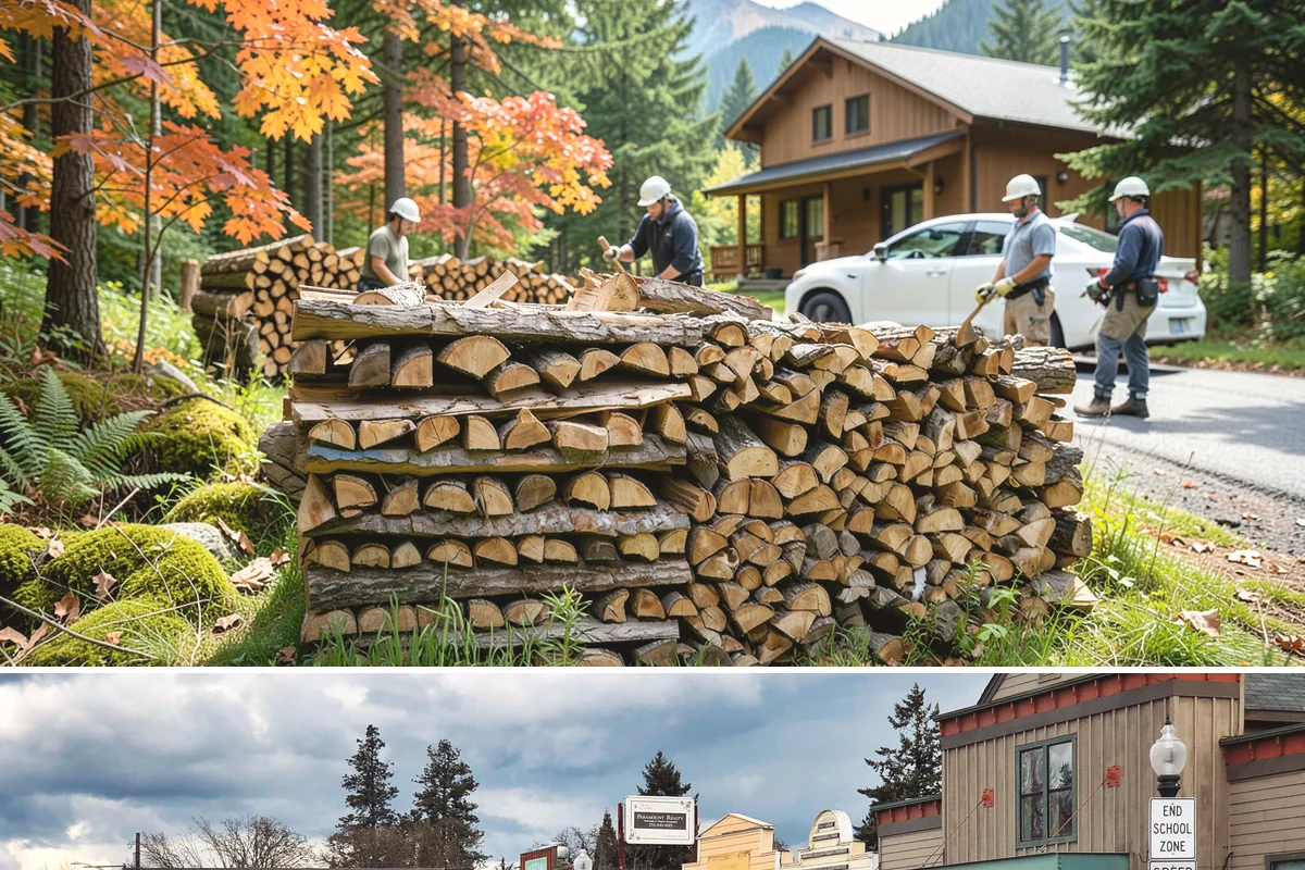 Firewood Area Cleanup in Roy, Pierce County, WA - Early spring is the sweet spot for a full reset after winter, though a fall visit preps the space ahead of heating season.