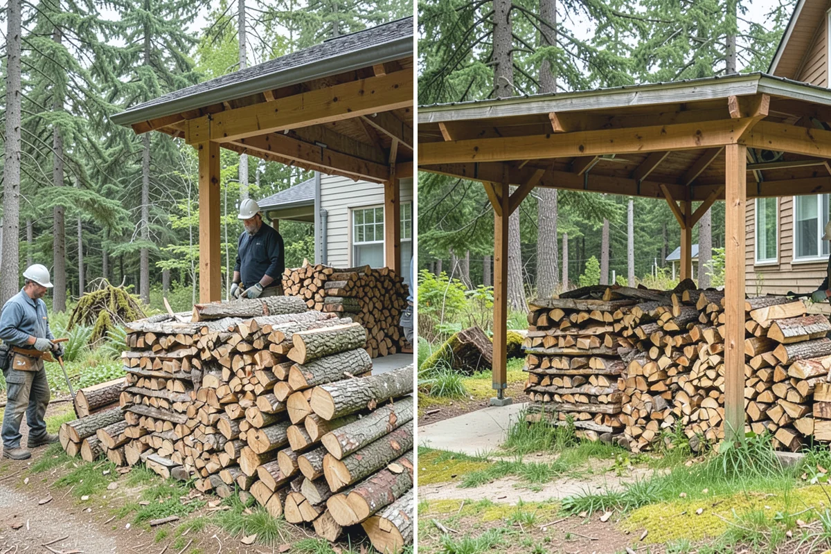 Firewood Area Cleanup in South Prairie, Pierce County, WA - Assess the full firewood area and note all the material to clear