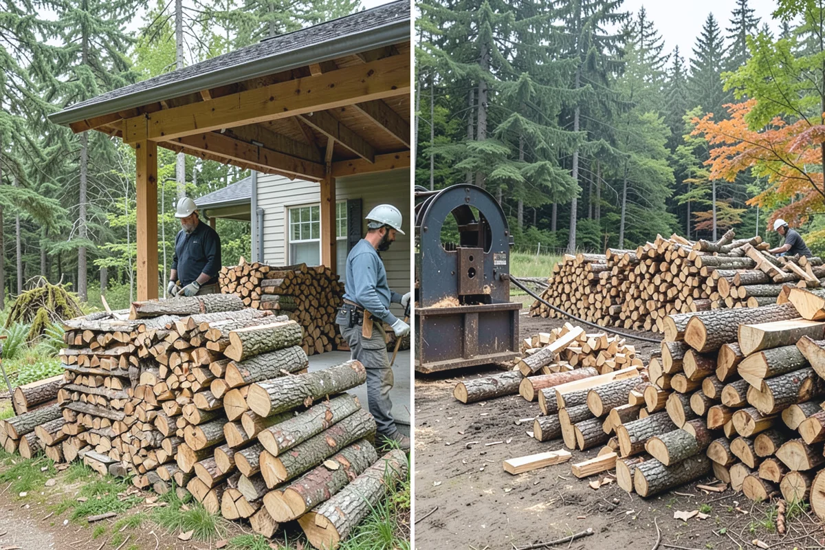 Firewood Area Cleanup in Wilkeson, Pierce County, WA - Assess the full firewood area and note all the material to clear