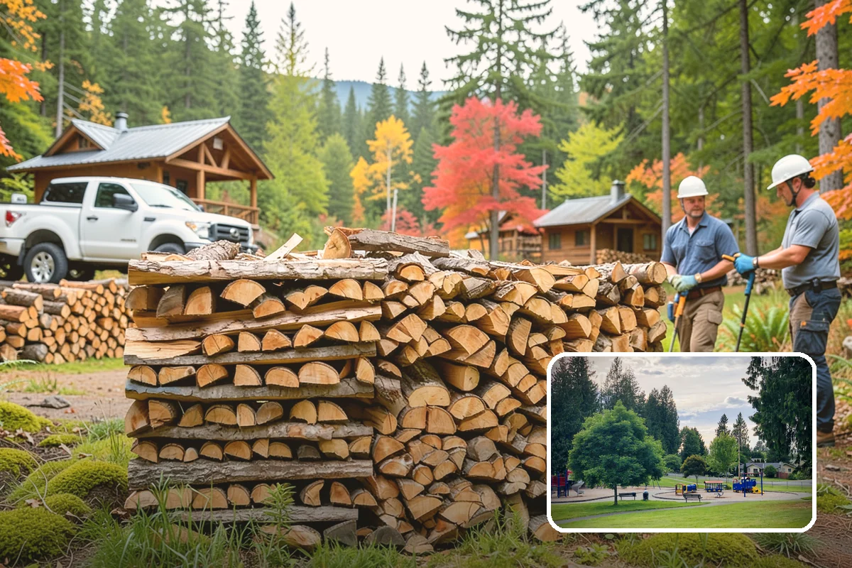 Firewood Covers in Bonney Lake, Pierce County, WA - Blocks rain and snow from re-wetting seasoned wood