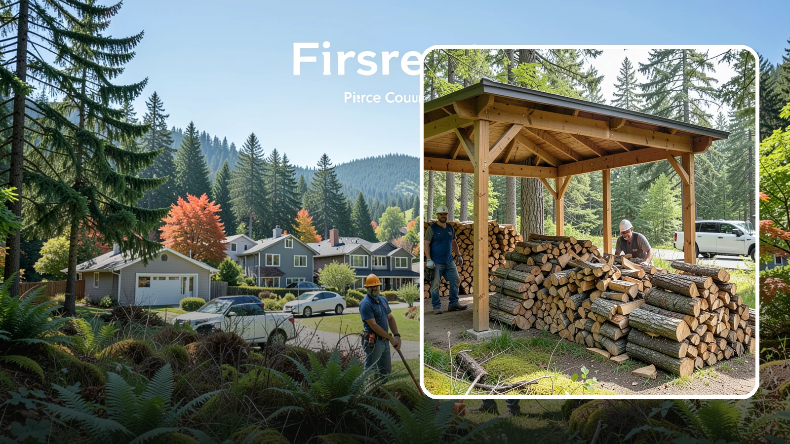 Firewood Covers in Fircrest, Pierce County, WA - We provide weatherproof firewood covers that shield your stack from constant Pacific Northwest rain while still letting it...