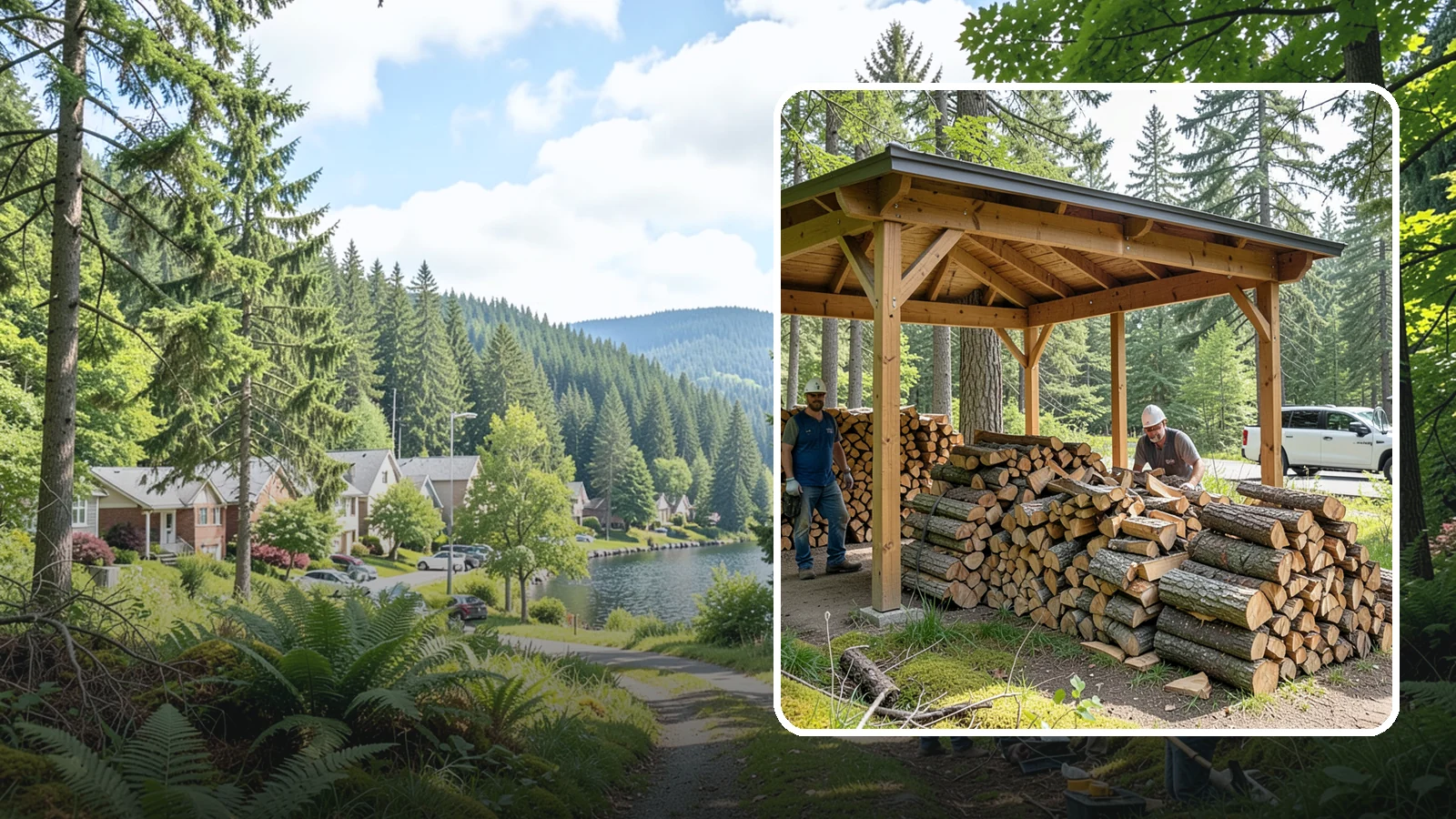 Firewood Covers in Lake Forest Park, King County, WA - We provide weatherproof firewood covers that shield your stack from constant Pacific Northwest rain while still letting it...