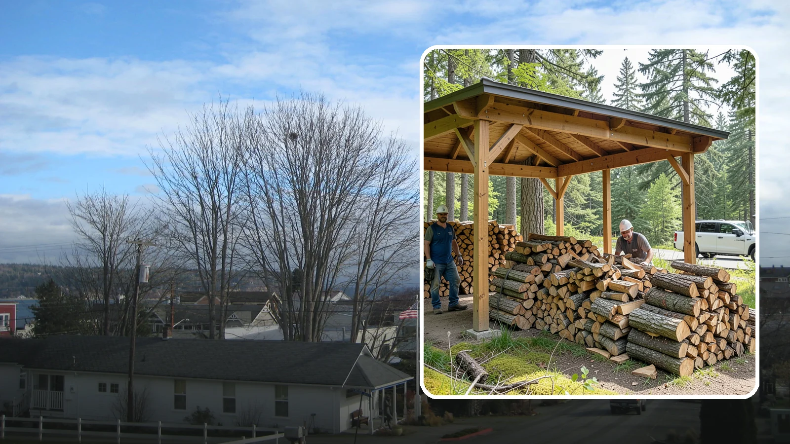 Firewood Covers in Langley, Island County, WA - We provide weatherproof firewood covers that shield your stack from constant Pacific Northwest rain while still letting it...