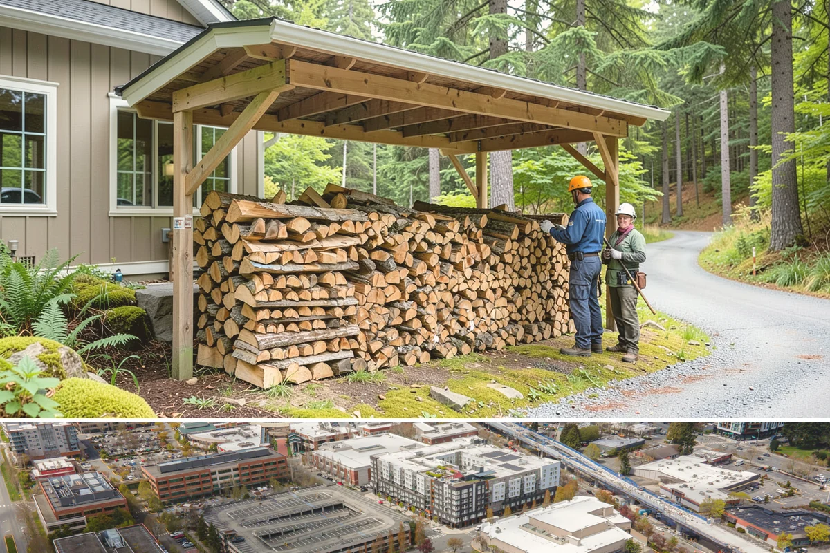 Firewood Covers in Redmond, King County, WA - Add covers before the fall rains set in so your summer-seasoned wood stays ready to burn.