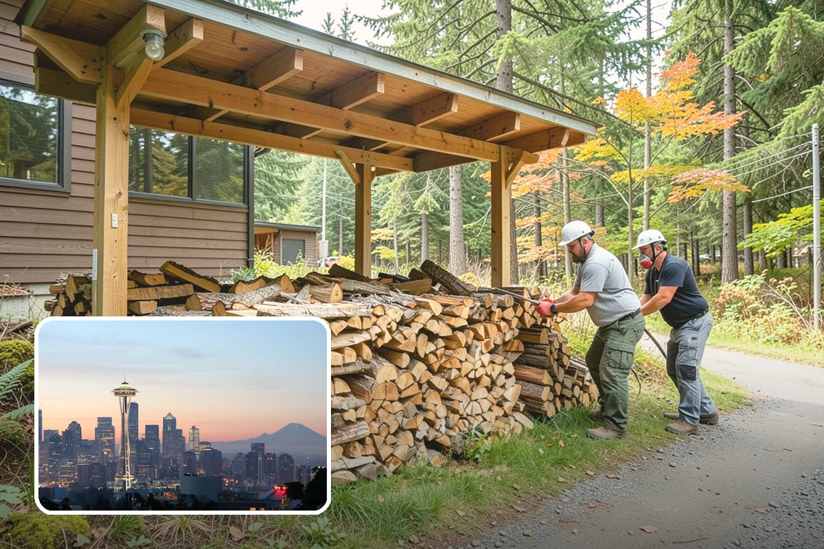 Firewood Covers in Seattle, King County, WA - Blocks rain and snow from re-wetting seasoned wood