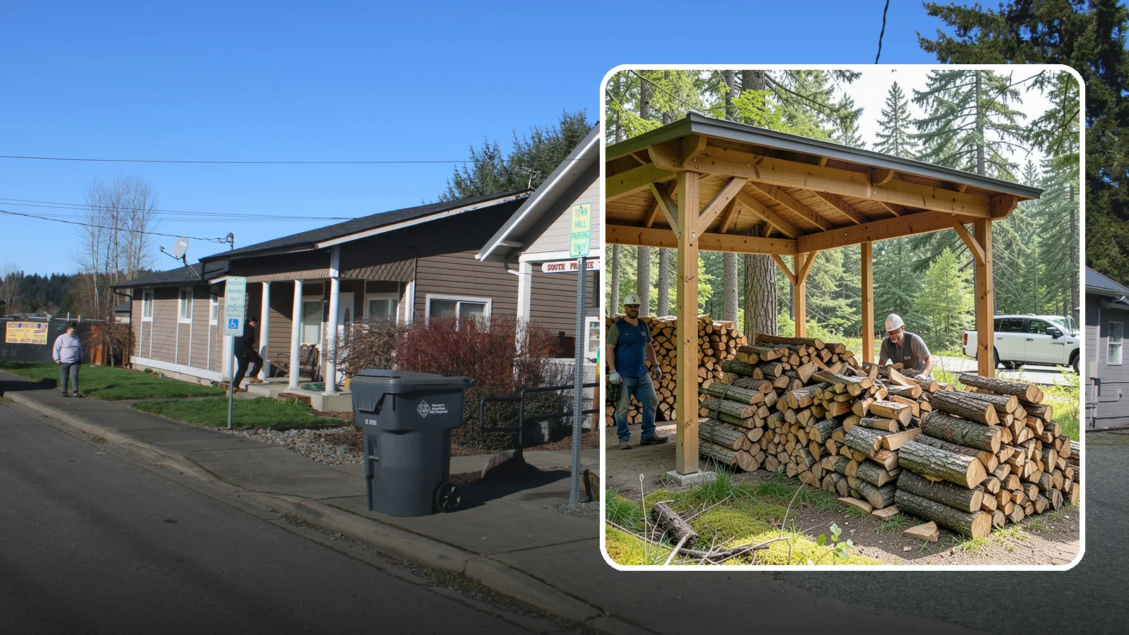 Firewood Covers in South Prairie, Pierce County, WA - We provide weatherproof firewood covers that shield your stack from constant Pacific Northwest rain while still letting it...