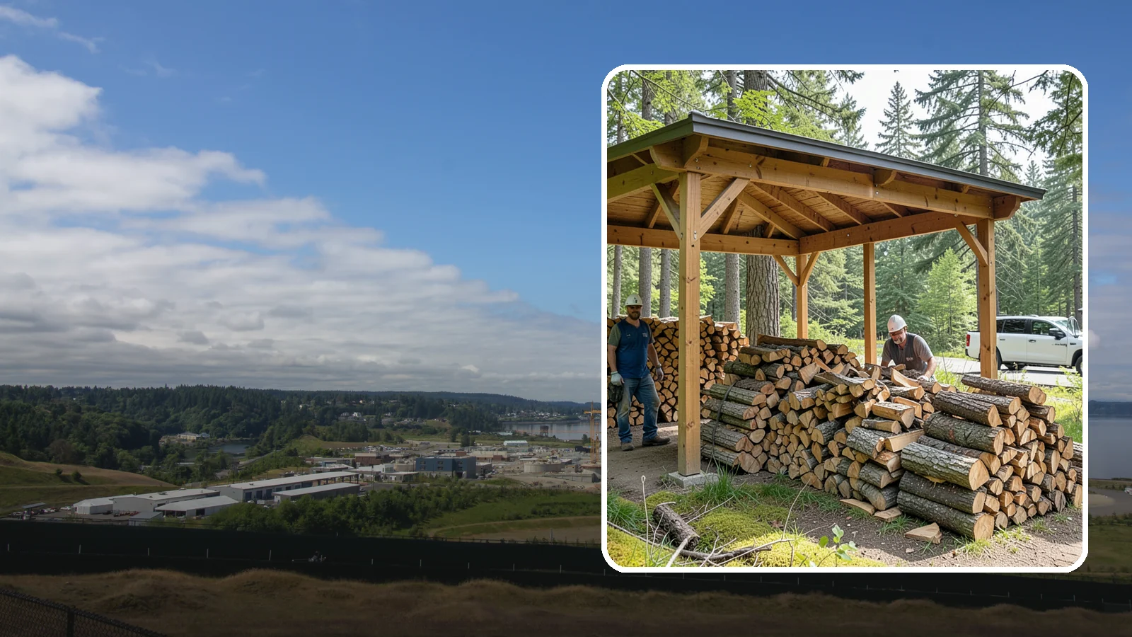 Firewood Covers in University Place, Pierce County, WA - We provide weatherproof firewood covers that shield your stack from constant Pacific Northwest rain while still letting it...