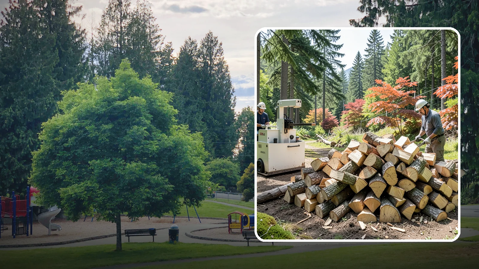 Firewood Cutting in Bonney Lake, Pierce County, WA - Precise firewood cutting that brings logs down to the burn lengths your appliance needs.
