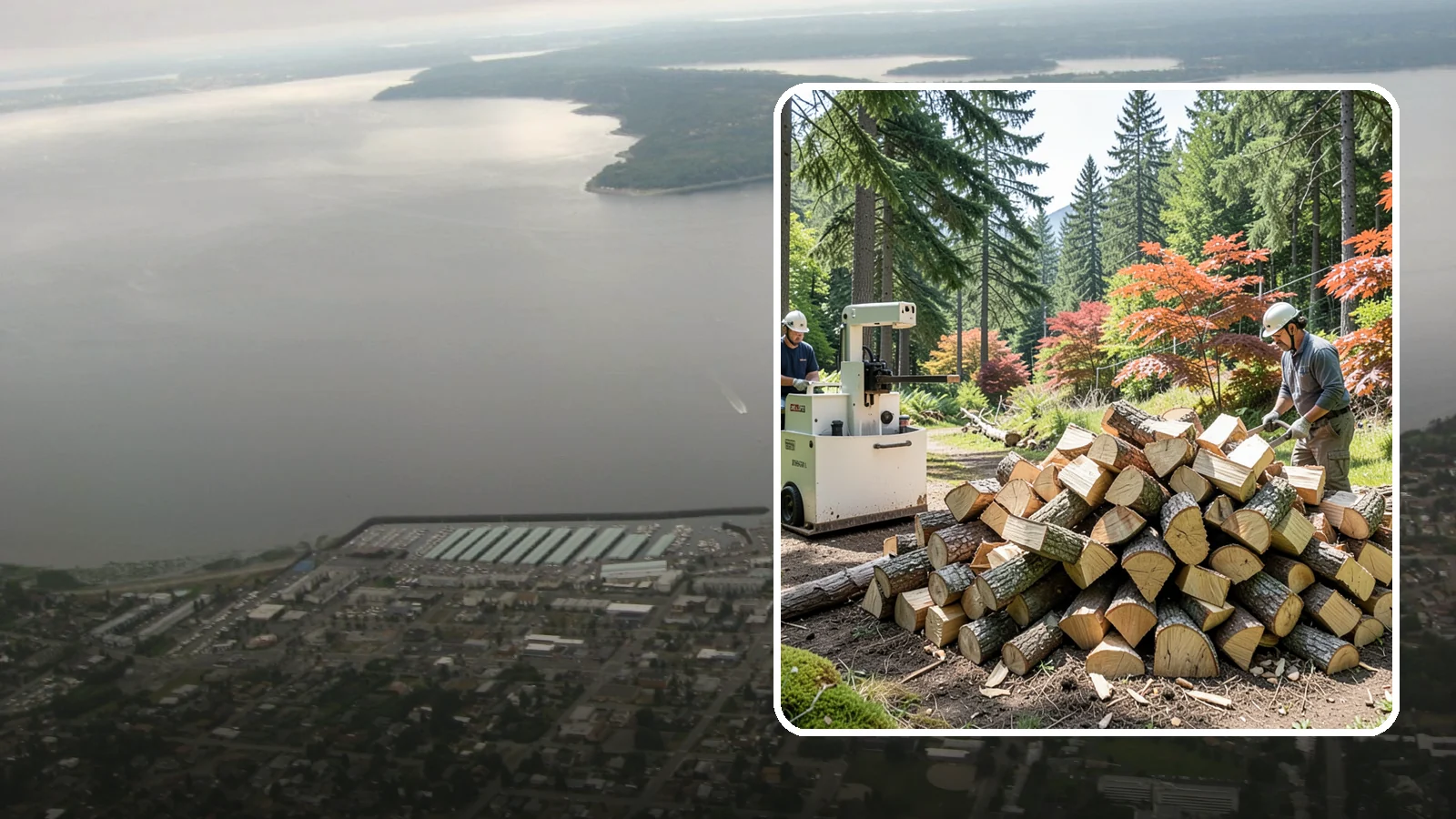 Firewood Cutting in Des Moines, King County, WA - Precise firewood cutting that brings logs down to the burn lengths your appliance needs.