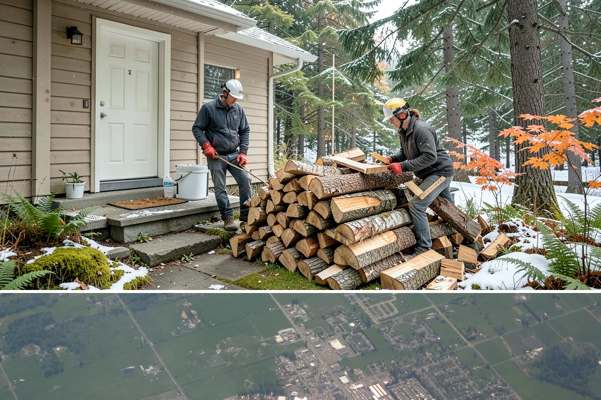 Firewood Cutting in Enumclaw, King County, WA - Schedule cutting in spring or summer so pieces have the dry season to season before winter.