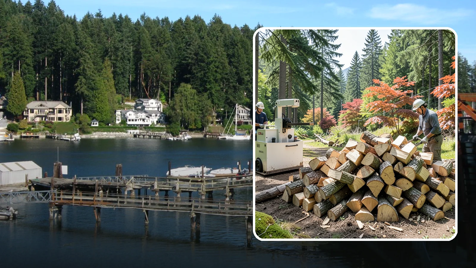 Firewood Cutting in Gig Harbor, Pierce County, WA - Precise firewood cutting that brings logs down to the burn lengths your appliance needs.