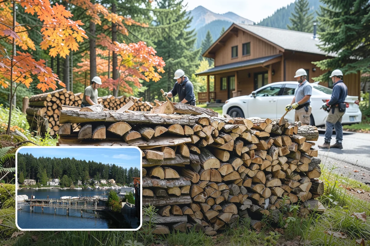 Firewood Cutting in Gig Harbor, Pierce County, WA - Consistent lengths that fit your appliance