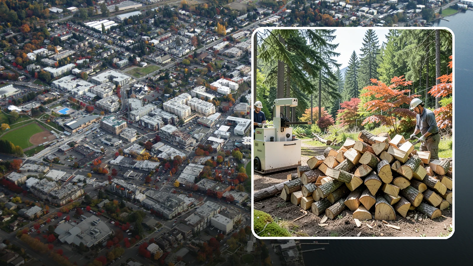 Firewood Cutting in Kirkland, King County, WA - Precise firewood cutting that brings logs down to the burn lengths your appliance needs.
