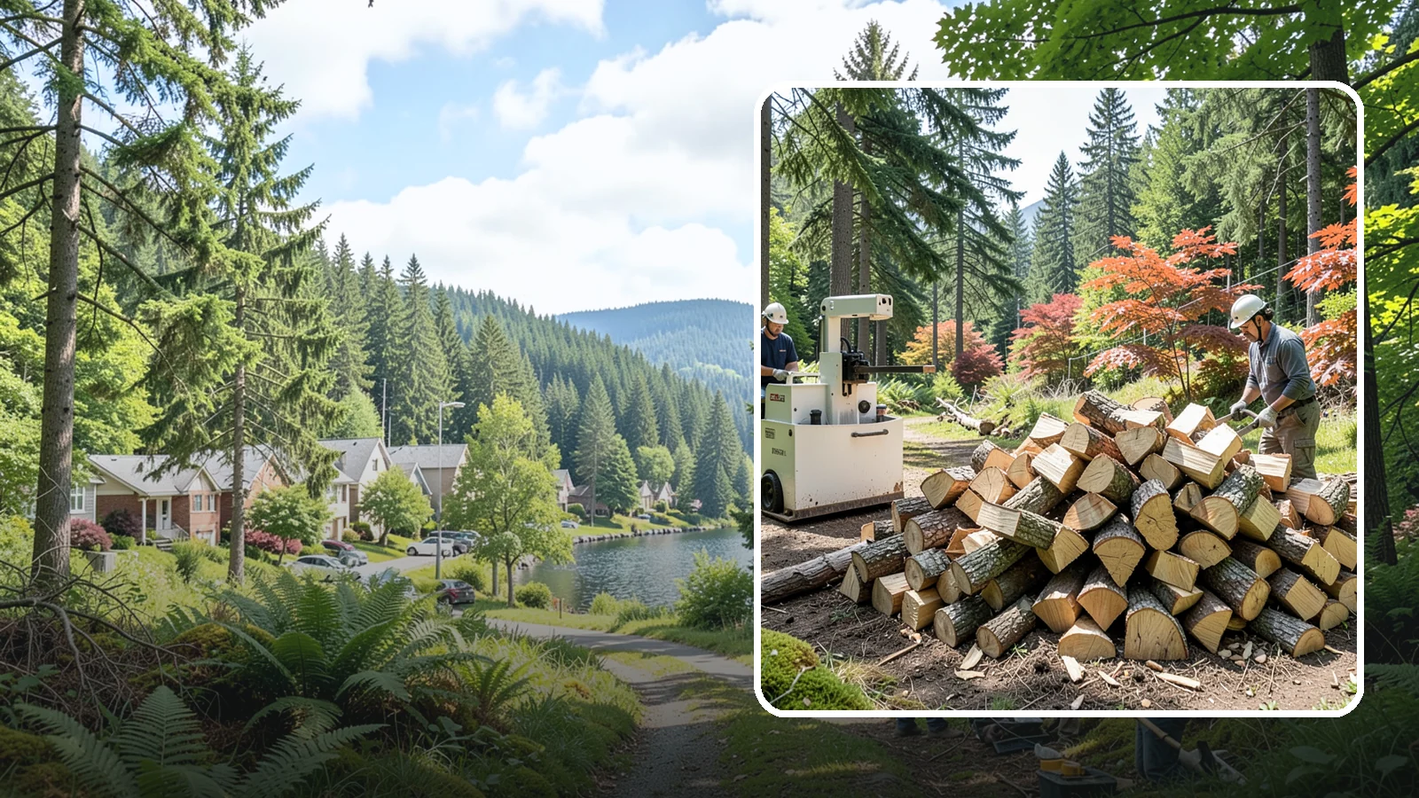 Firewood Cutting in Lake Forest Park, King County, WA - Precise firewood cutting that brings logs down to the burn lengths your appliance needs.