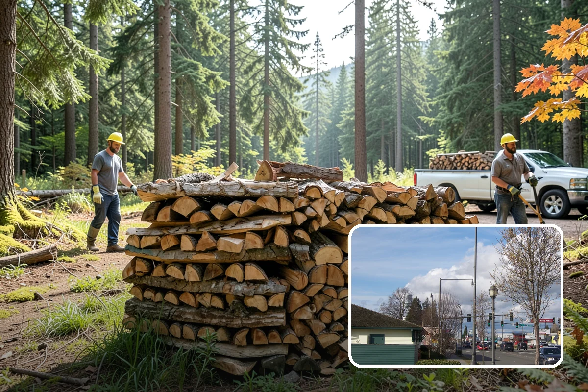 Firewood Cutting in Marysville, Snohomish County, WA - Consistent lengths that fit your appliance