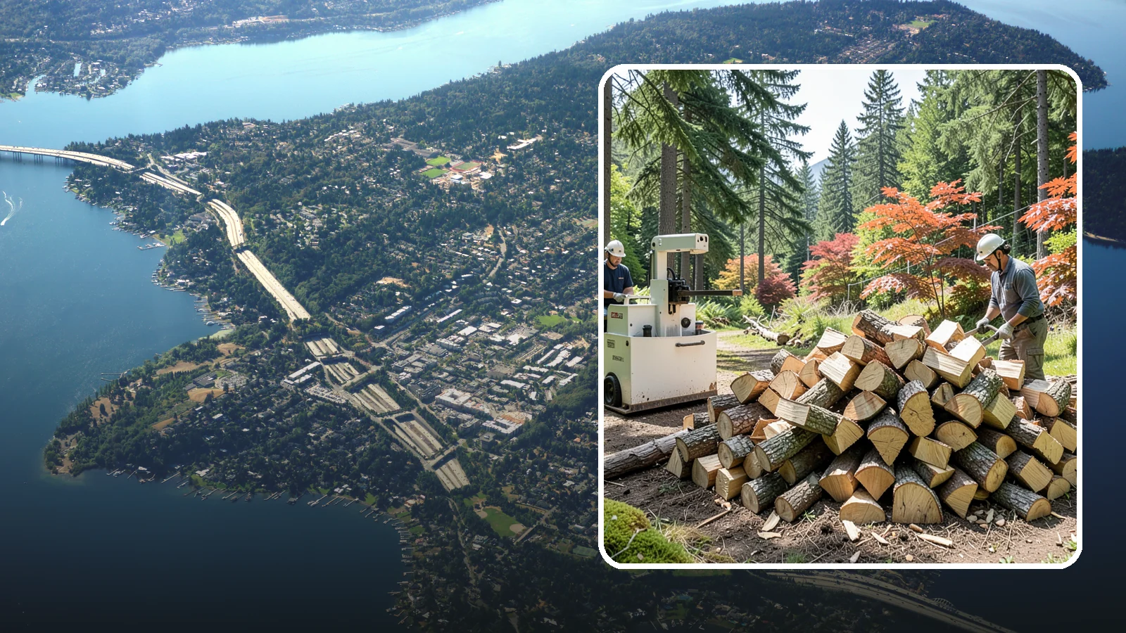 Firewood Cutting in Mercer Island, King County, WA - Precise firewood cutting that brings logs down to the burn lengths your appliance needs.
