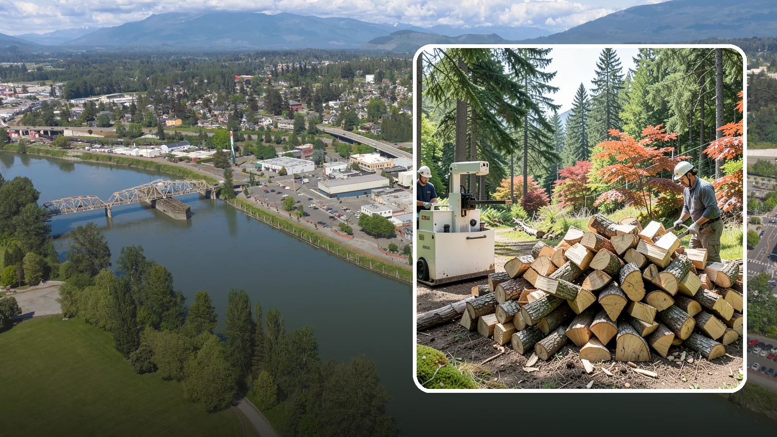 Firewood Cutting in Mount Vernon, Skagit County, WA - Precise firewood cutting that brings logs down to the burn lengths your appliance needs.