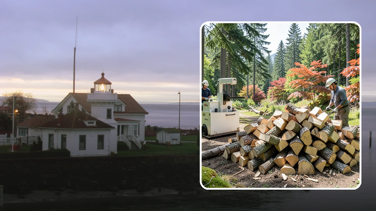 Firewood Cutting in Mukilteo, Snohomish County, WA - Precise firewood cutting that brings logs down to the burn lengths your appliance needs.