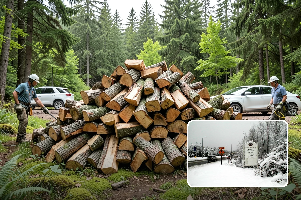 Firewood Cutting in Newcastle, King County, WA - Consistent lengths that fit your appliance