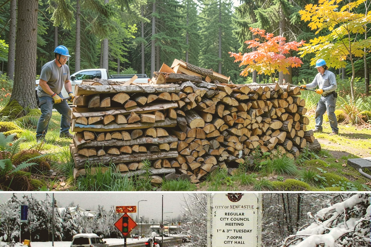 Firewood Cutting in Newcastle, King County, WA - Schedule cutting in spring or summer so pieces have the dry season to season before winter.