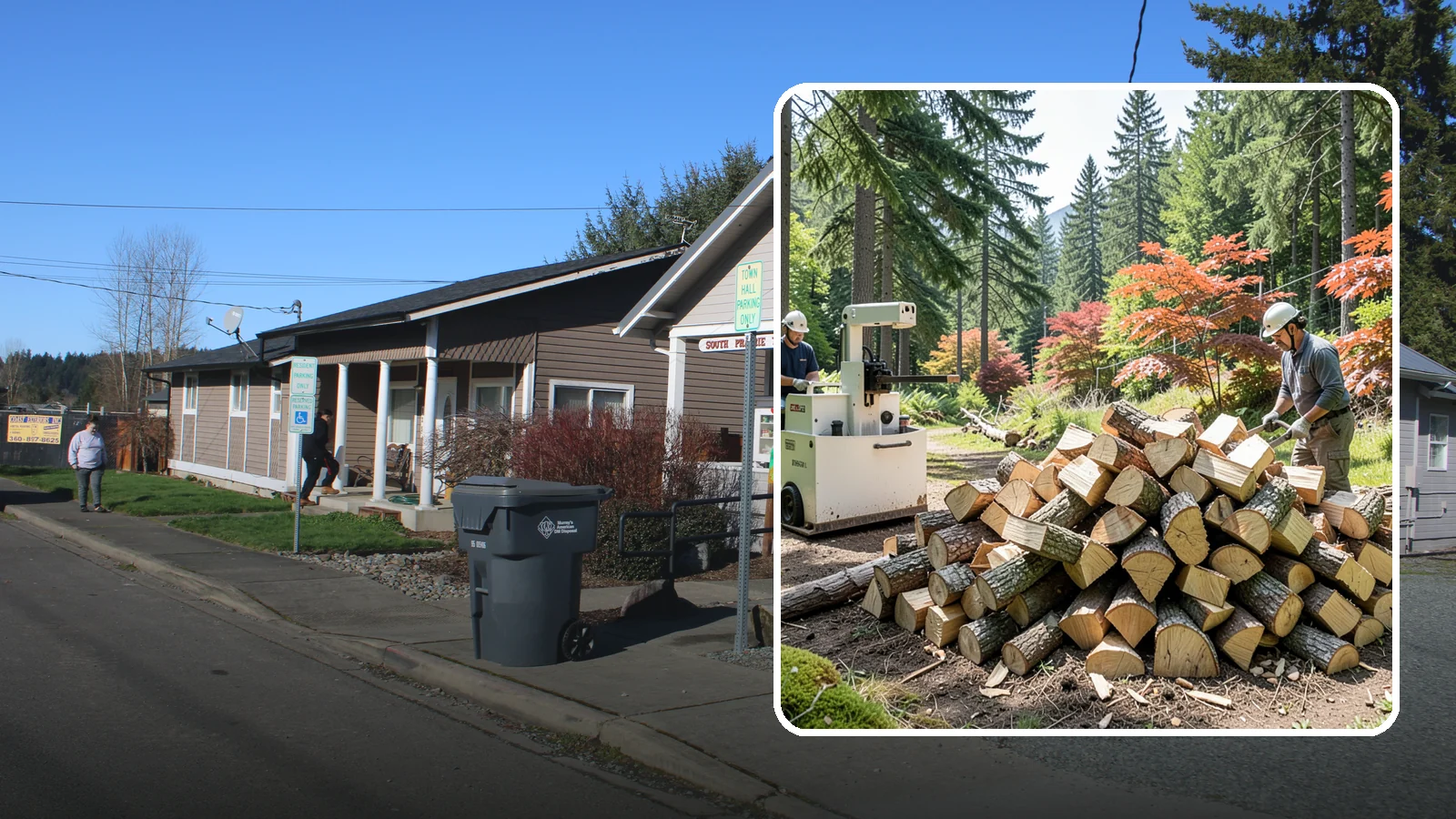 Firewood Cutting in South Prairie, Pierce County, WA - Precise firewood cutting that brings logs down to the burn lengths your appliance needs.