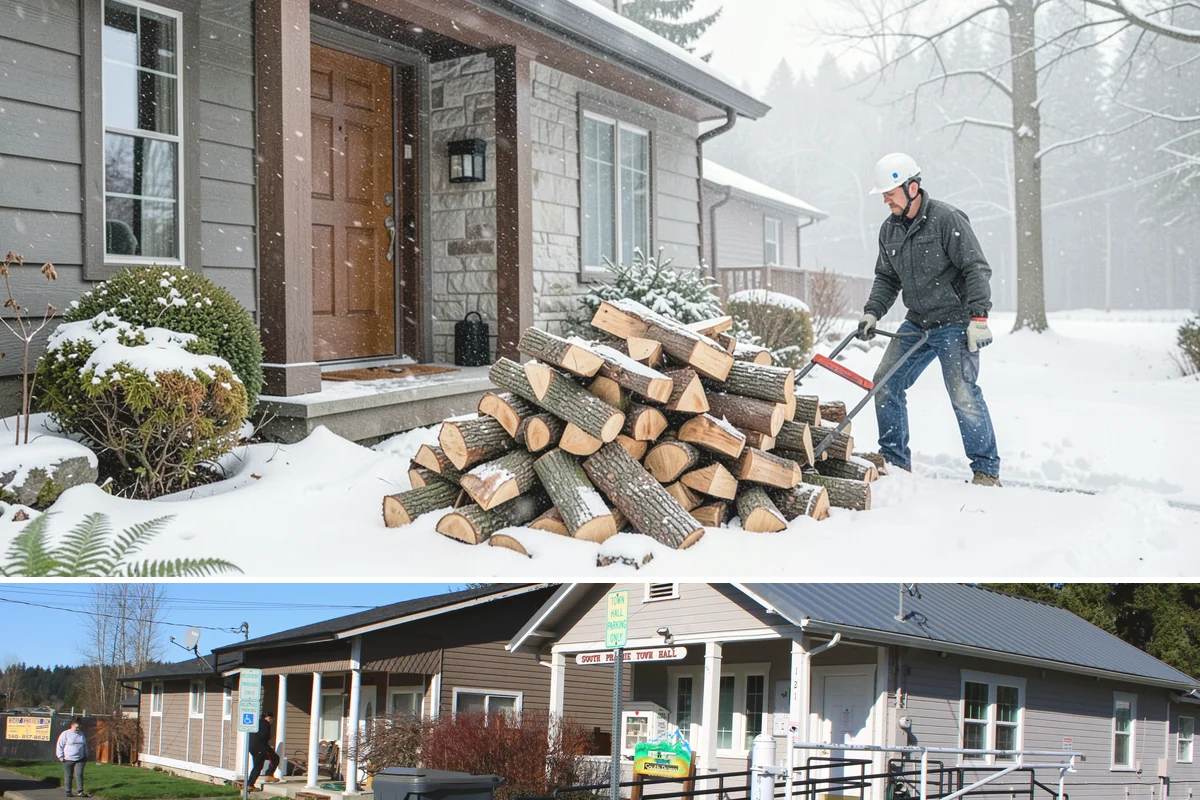 Firewood Cutting in South Prairie, Pierce County, WA - Schedule cutting in spring or summer so pieces have the dry season to season before winter.