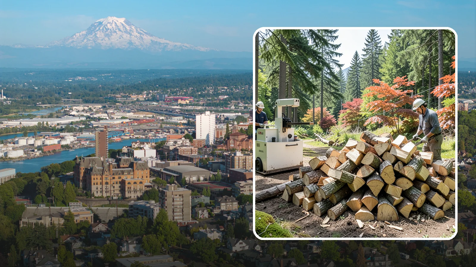 Firewood Cutting in Tacoma, Pierce County, WA - Precise firewood cutting that brings logs down to the burn lengths your appliance needs.