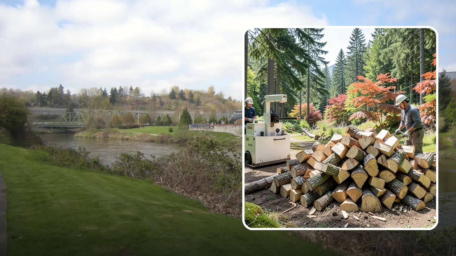 Firewood Cutting in Tukwila, King County, WA - Precise firewood cutting that brings logs down to the burn lengths your appliance needs.