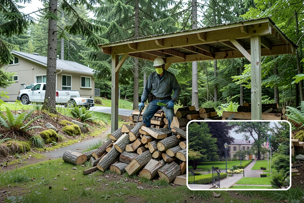Firewood Cutting in Woodinville, King County, WA - Consistent lengths that fit your appliance