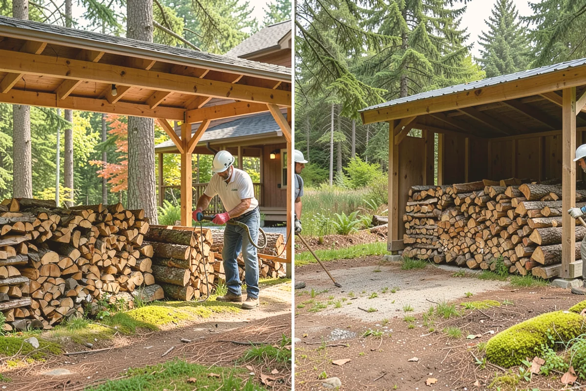 Firewood Debris Cleanup in Algona, King County, WA - Walk the site and identify the material to remove