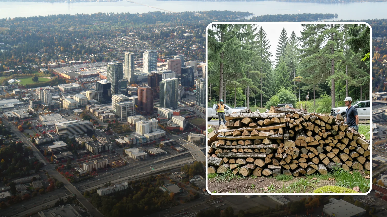 Firewood Debris Cleanup in Bellevue, King County, WA - We clear the scattered scraps, splinters, and leftover mess that pile up around a busy Pacific Northwest wood pile.