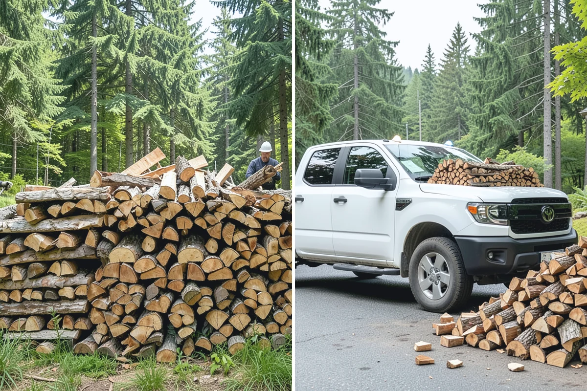 Firewood Debris Cleanup in Buckley, Pierce County, WA - Walk the site and identify the material to remove