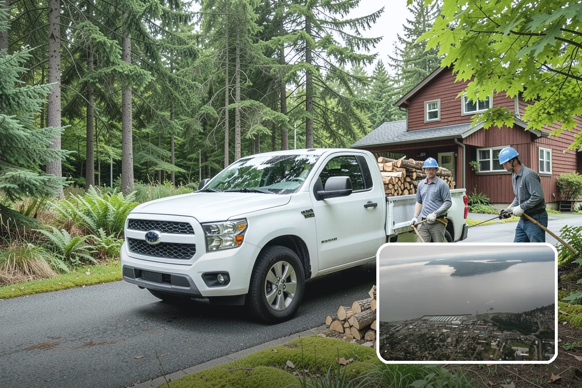 Firewood Debris Cleanup in Des Moines, King County, WA - Removes trip hazards from wet, cluttered ground