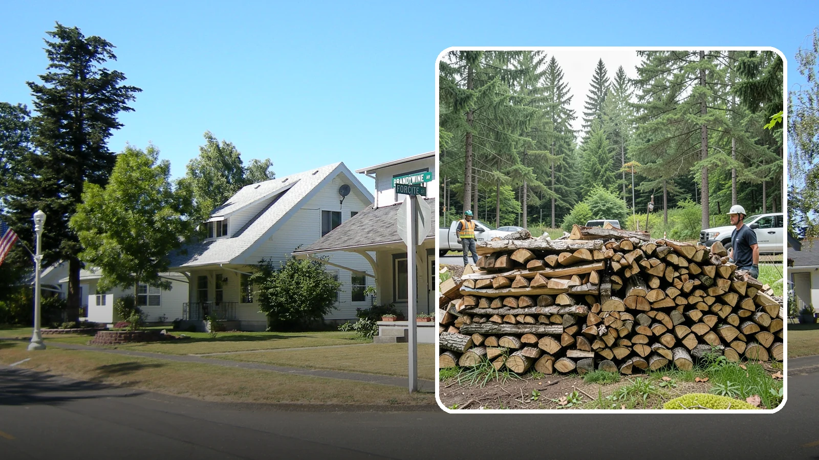 Firewood Debris Cleanup in DuPont, Pierce County, WA - We clear the scattered scraps, splinters, and leftover mess that pile up around a busy Pacific Northwest wood pile.