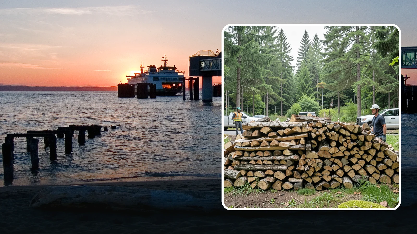 Firewood Debris Cleanup in Edmonds, Snohomish County, WA - We clear the scattered scraps, splinters, and leftover mess that pile up around a busy Pacific Northwest wood pile.
