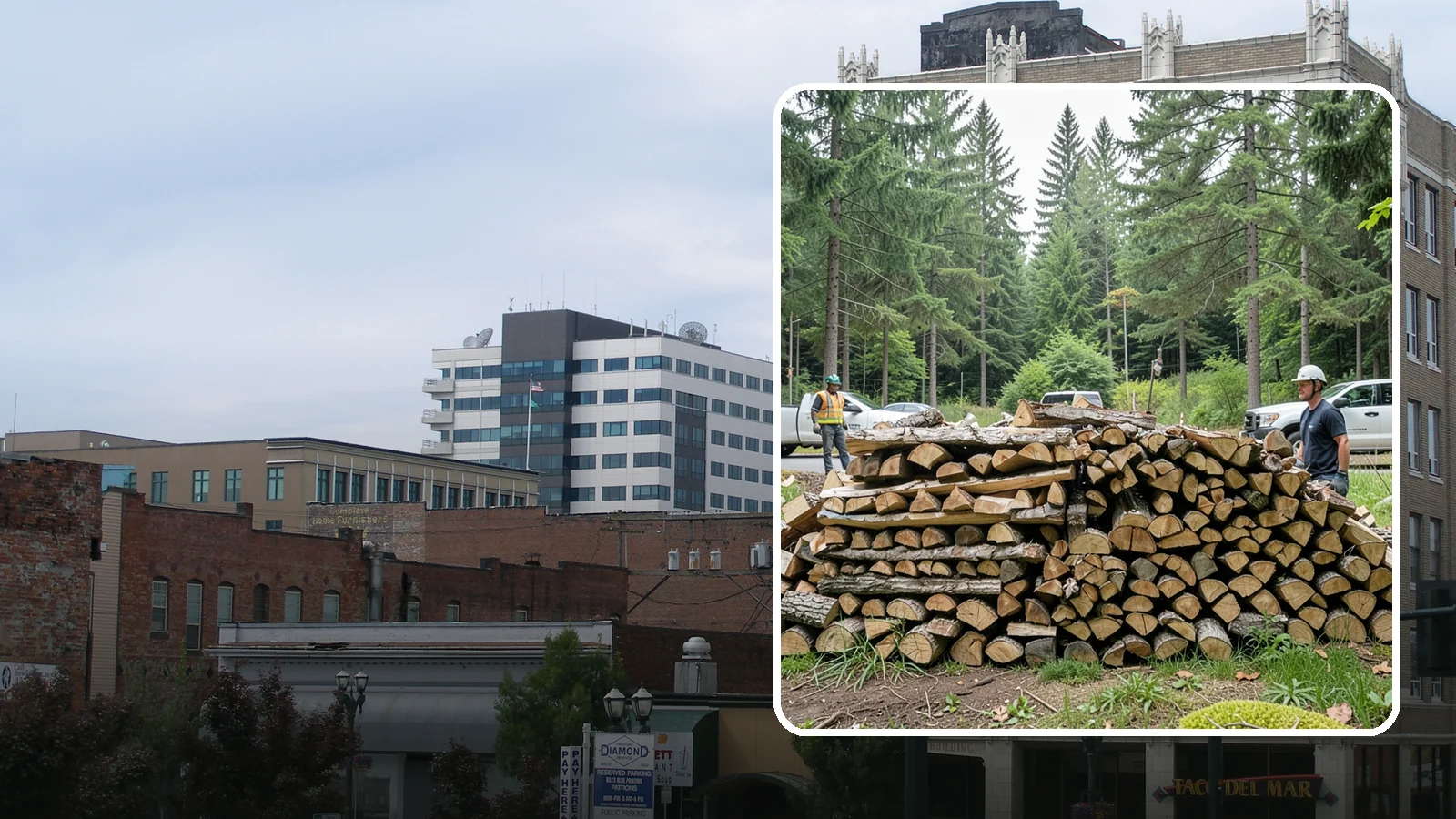 Firewood Debris Cleanup in Everett, Snohomish County, WA - We clear the scattered scraps, splinters, and leftover mess that pile up around a busy Pacific Northwest wood pile.