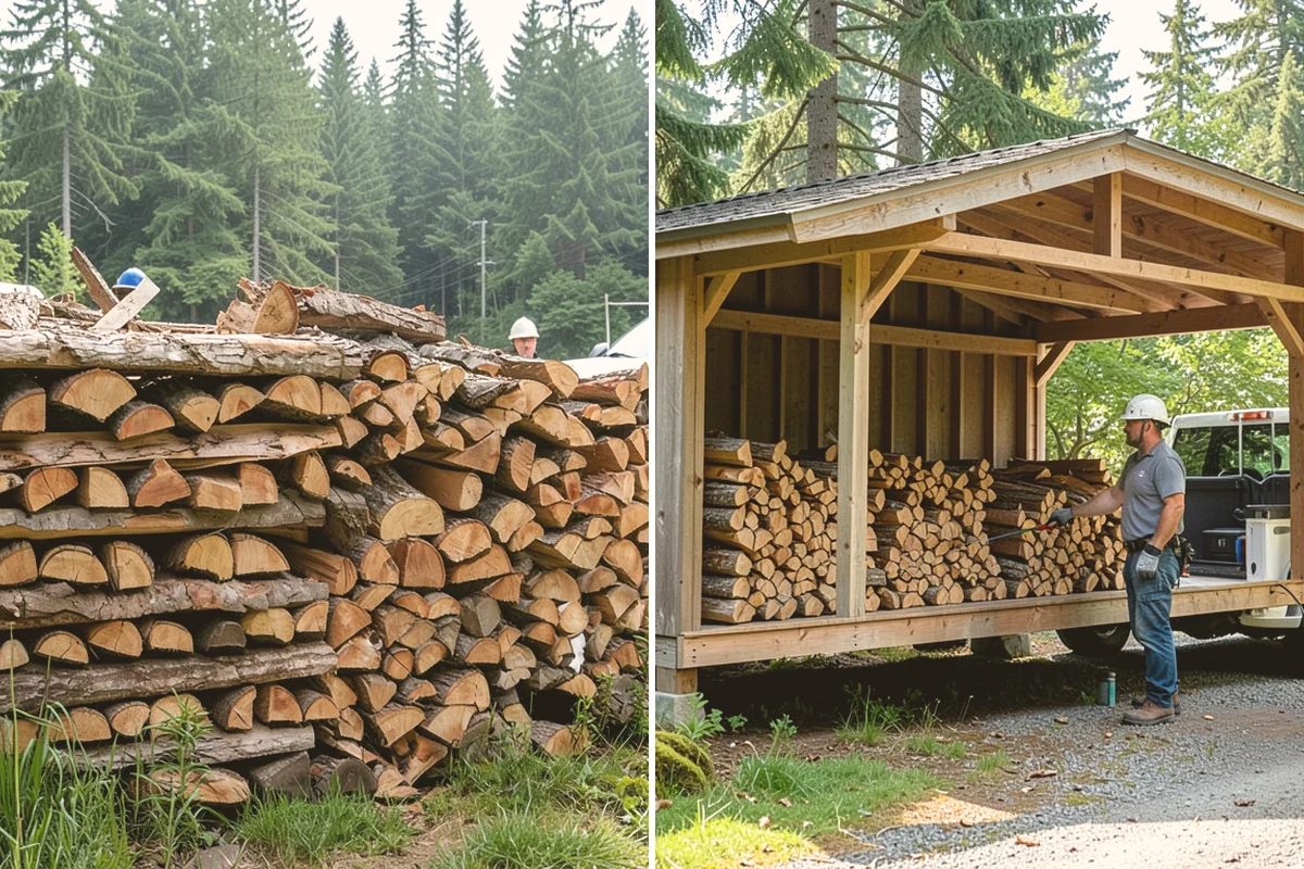 Firewood Debris Cleanup in Fife, Pierce County, WA - Walk the site and identify the material to remove