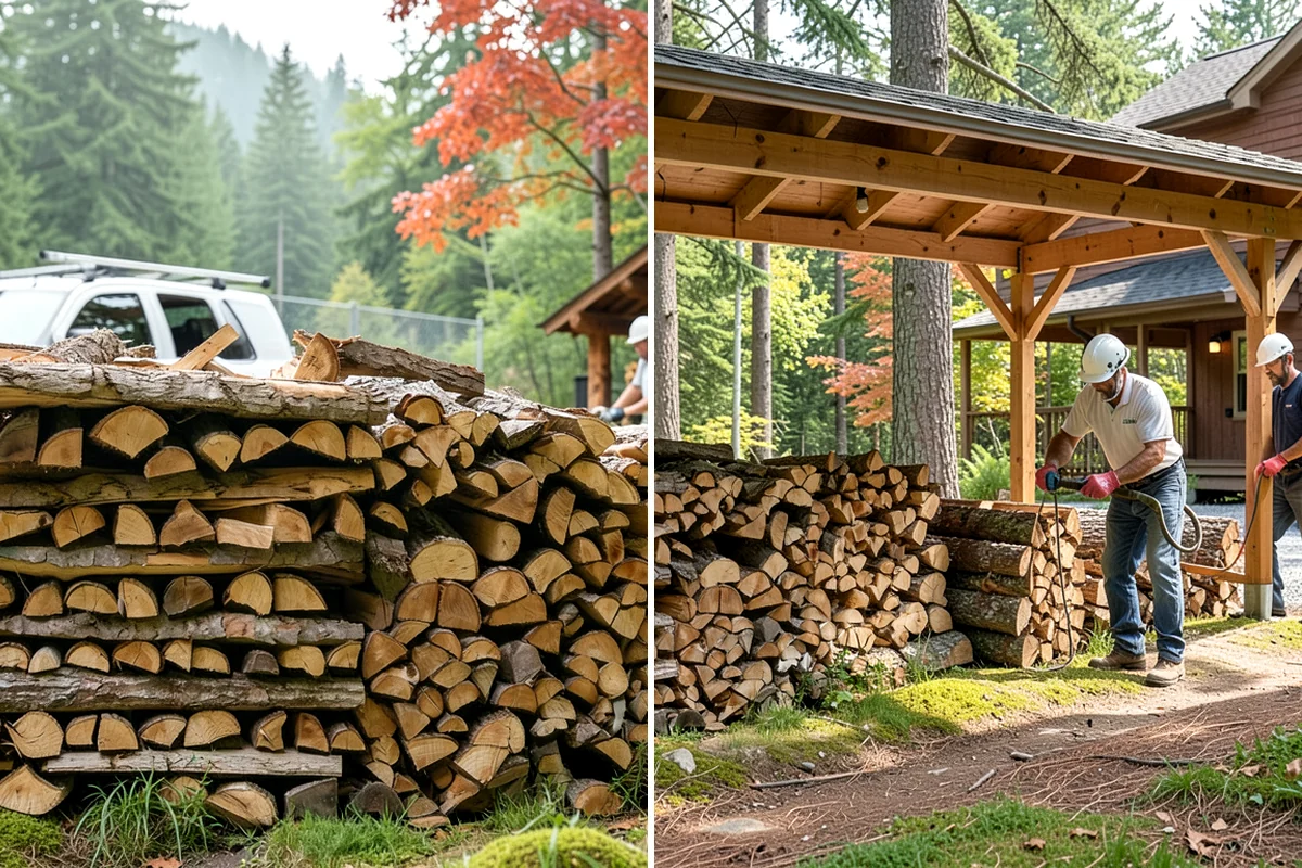 Firewood Debris Cleanup in Gig Harbor, Pierce County, WA - Walk the site and identify the material to remove