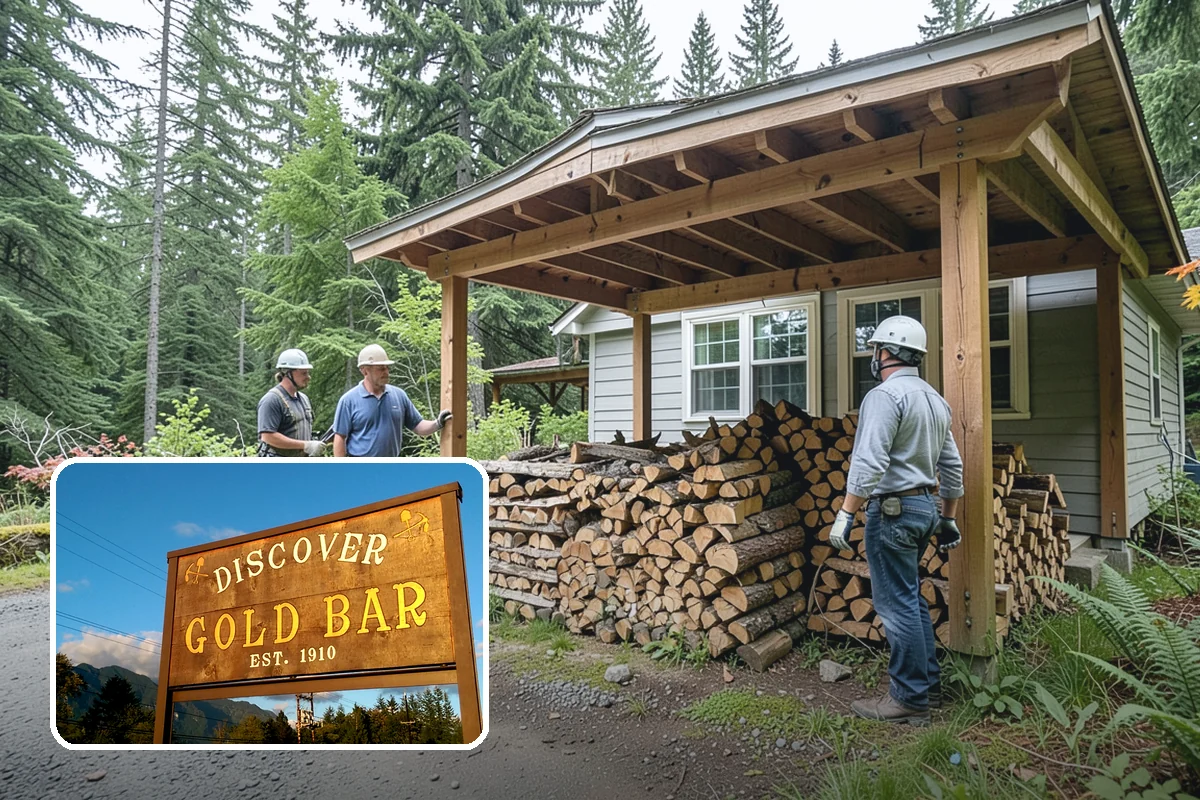 Firewood Debris Cleanup in Gold Bar, Snohomish County, WA - Removes trip hazards from wet, cluttered ground